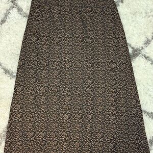 Elegant Black and Tan Patterned Maxi Skirt